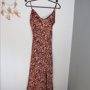 Silk pink cheetah dress